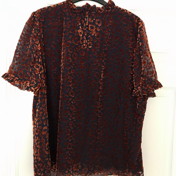 NWT Boden Leopard Print Ruffle Top, Size 16 - Picture 4 of 6